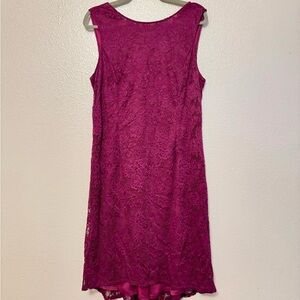 Adrianna Papell Lace Midi Dress - plum/wine color